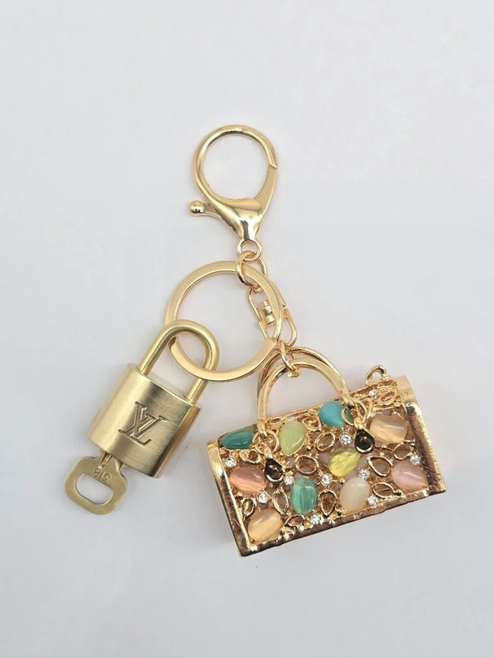 Authentic Louis Vuitton Gold Lock 🔒 Unbranded Keychain Bag Charm LV